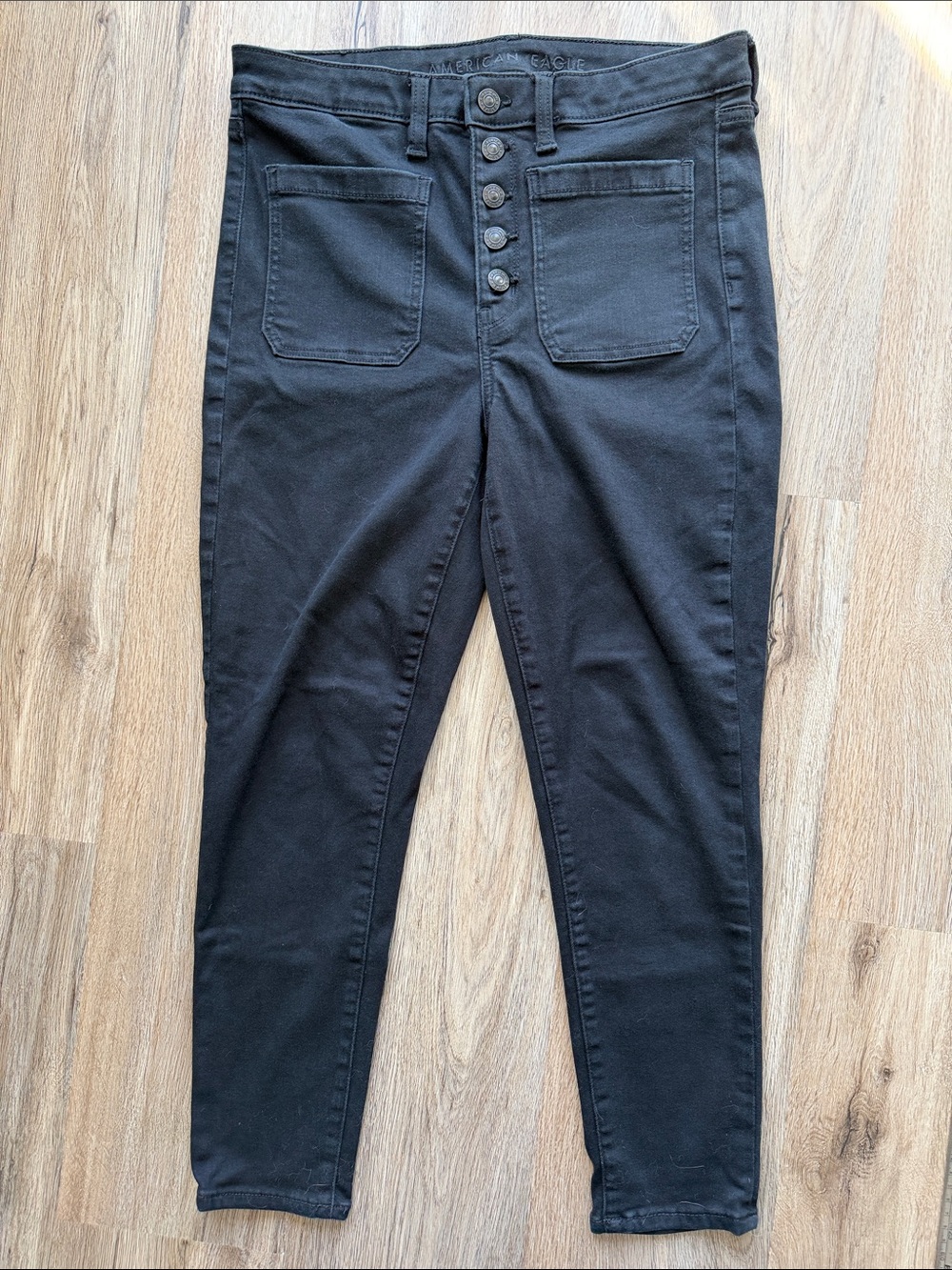 AE Next Level Stretch Black Super Hi-Rise Jeggings
